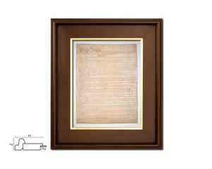 Constitution We the people US Historical Print Art Wood Framed Wall Decor Gifts, 12" x 16"