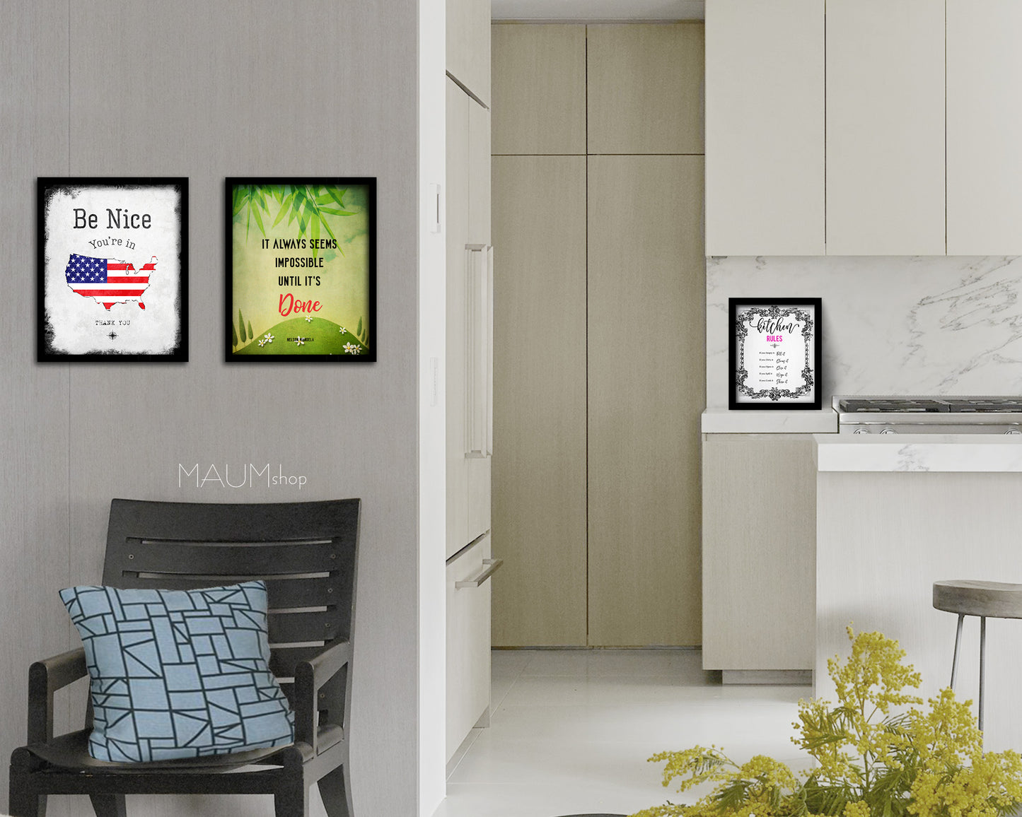 It always seems impossible until it's done, Nelson Mandela Inspirational Quote Frame Print