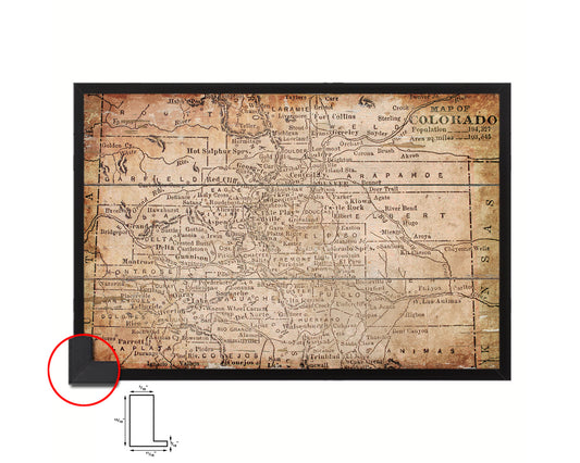 Colorado Circa Antique Map Framed Print Art Wall Decor Gifts