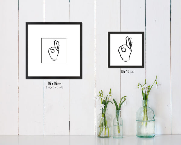 Okay hand Punctuation Symbol Framed Print Home Decor Wall Art English Teacher Gifts
