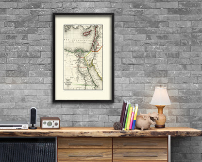 Egypt and Phoenicia Old Map Wood Framed Print Art Wall Decor Gifts
