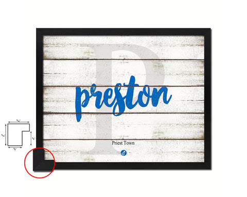 Preston Personalized Biblical Name Plate Art Framed Print Kids Baby Room Wall Decor Gifts