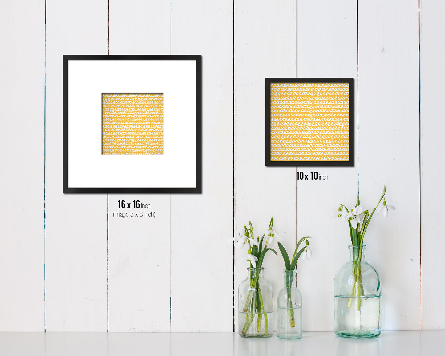 Abstract Yellow Artwork Wood Frame Gifts Modern Wall Decor Art Prints