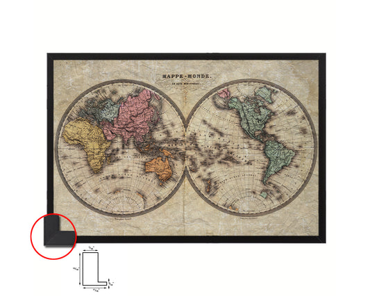 World Weather Storms 1872 Historical Map Framed Print Art Wall Decor Gifts