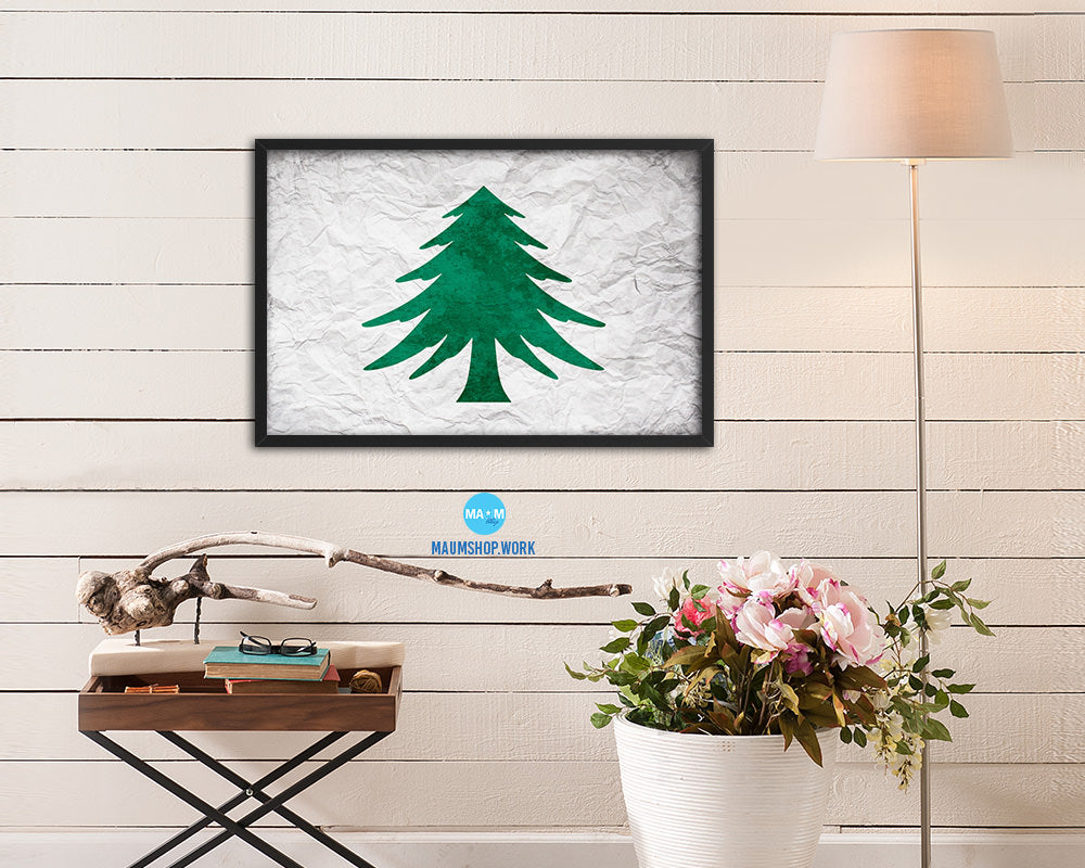 Naval & Maritime City Massachusetts State Flag Framed Print Home Decor Wall Art Gifts