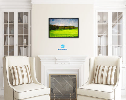Czech Republic Golf Course Artwork Painting Print Art Wood Framed Wall Decor Gifts