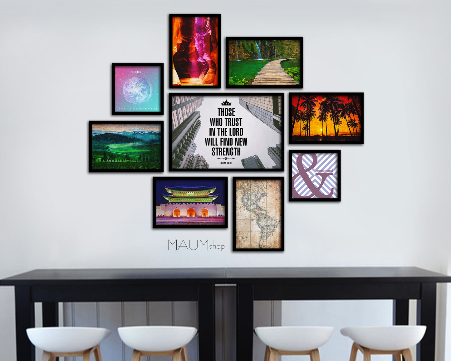 Those who trust in the Lord will find new strength, Isaiah 40:31 Bible Verse Scripture Framed Art