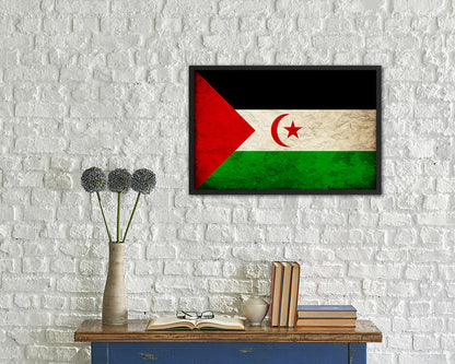 Sahrawi Arab Democratic Republic Country Vintage Flag Wood Framed Print Wall Art Decor Gifts