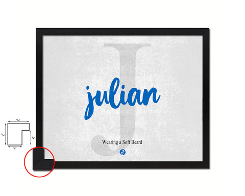 Julian Personalized Biblical Name Plate Art Framed Print Kids Baby Room Wall Decor Gifts