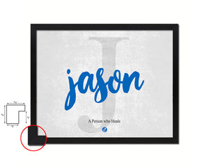 Jason Personalized Biblical Name Plate Art Framed Print Kids Baby Room Wall Decor Gifts
