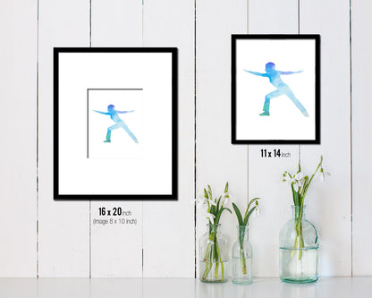 Warrior II Virabhadrasana II Yoga Wood Framed Print Wall Decor Art Gifts