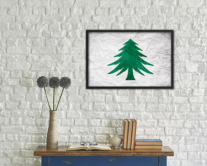 Naval & Maritime City Massachusetts State Flag Framed Print Home Decor Wall Art Gifts