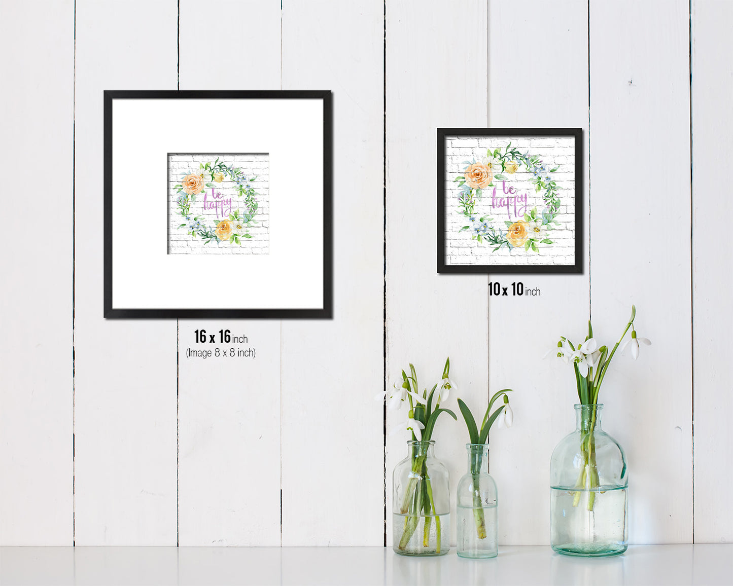 Be happy Quote Framed Print Home Decor Wall Art Gifts