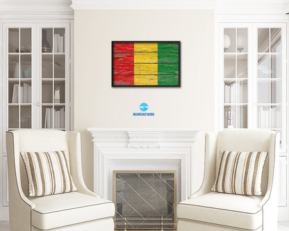 Guinea Country Wood Rustic National Flag Wood Framed Print Wall Art Decor Gifts