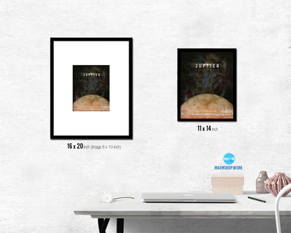 Jupiter Planet Prints Length of Year Watercolor Solar System Framed Print Home Decor Wall Art Gifts