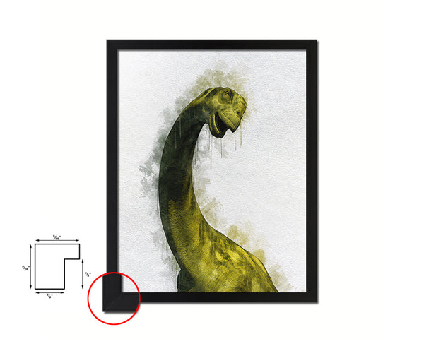 Camarasaurus Dinosaur Animal Painting Print Framed Art Home Wall Decor Gifts