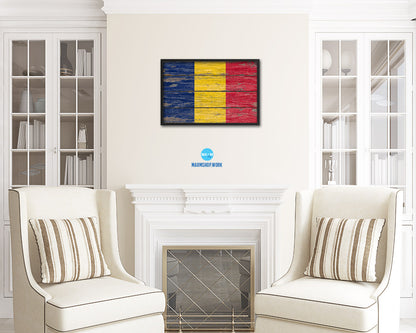 Chad Country Wood Rustic National Flag Wood Framed Print Wall Art Decor Gifts
