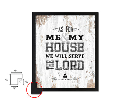 As for me & my house, we will serve the Lord Quote Wood Framed Print Home Decor Wall Art Gifts