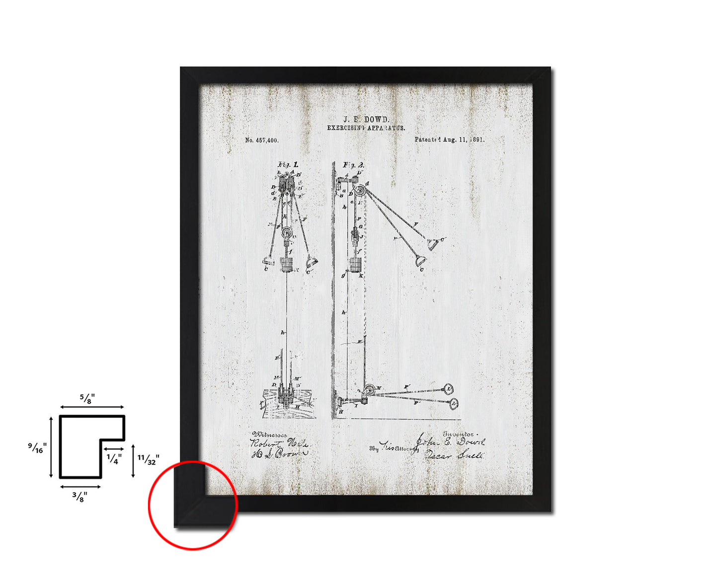 Exercise Apparatus Sports Vintage Patent Artwork Black Frame Print Gifts