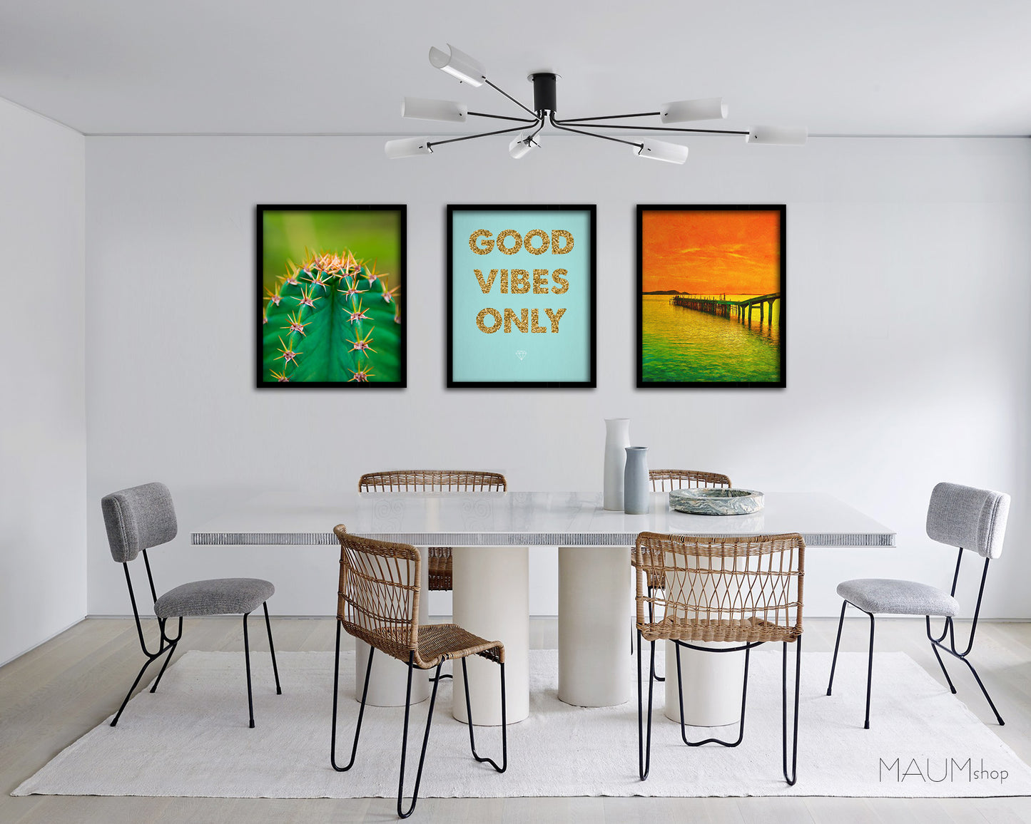 Good Vibes Only Quote Framed Print Wall Decor Art Gifts