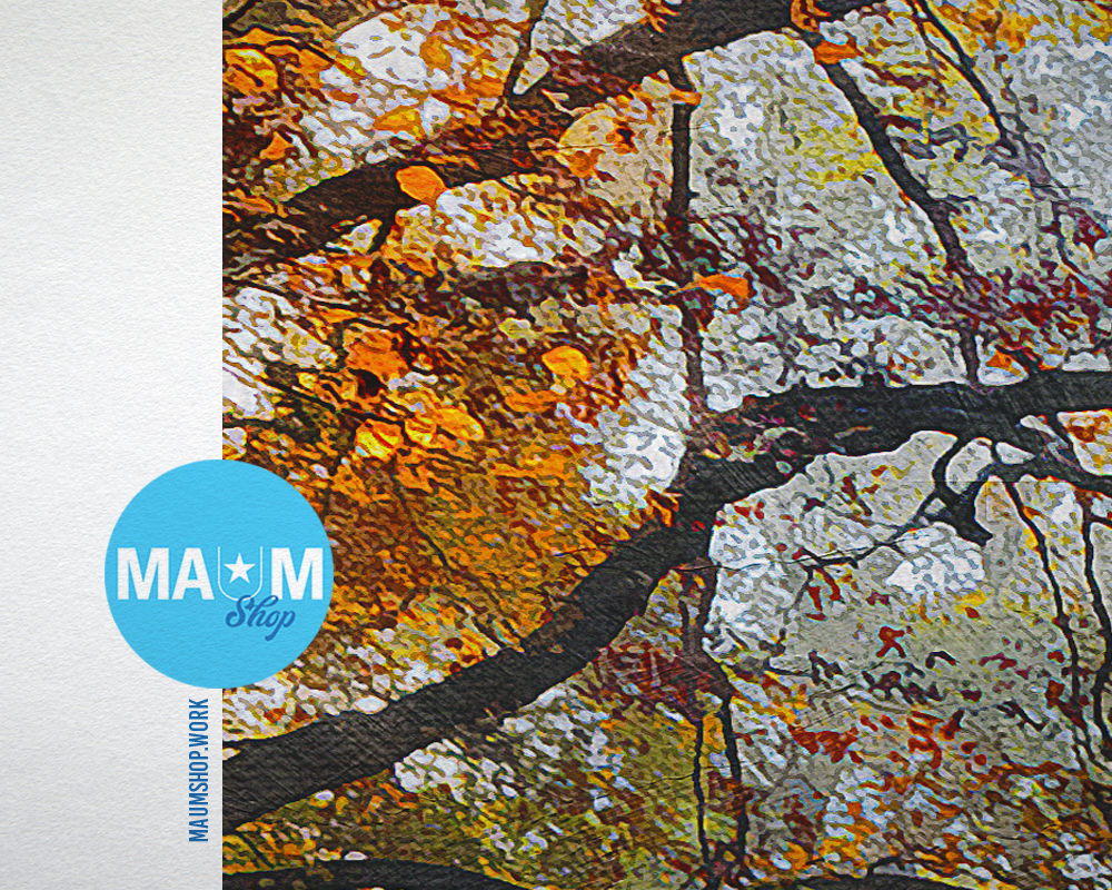 Autumn Park Path Landscape Painting Print Art Frame Home Wall Decor Gifts