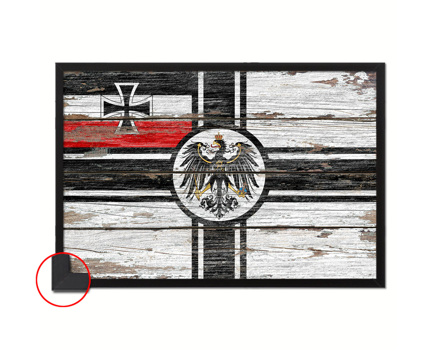 Imperial German Navy 1867-1871 War Wood Rustic Flag Wood Framed Print Wall Art Decor Gifts