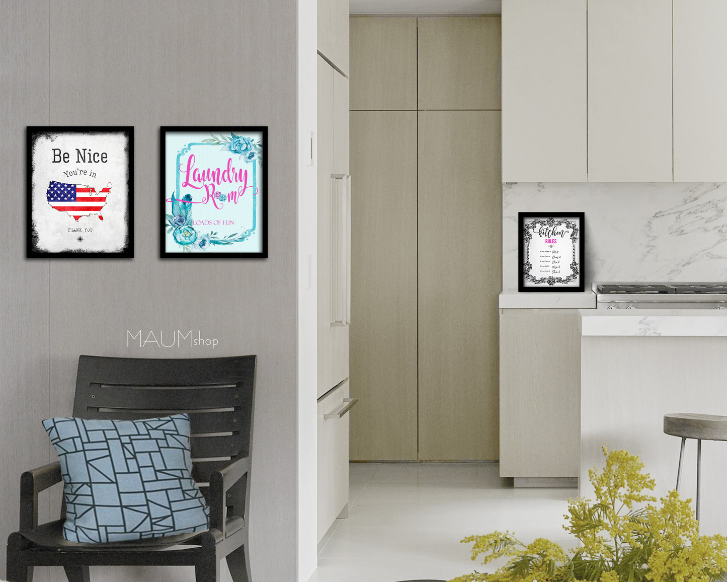 Laundry room loads of fun Quote Framed Print Wall Decor Art Gifts