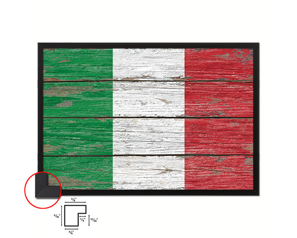 Italy Country Wood Rustic National Flag Wood Framed Print Wall Art Decor Gifts