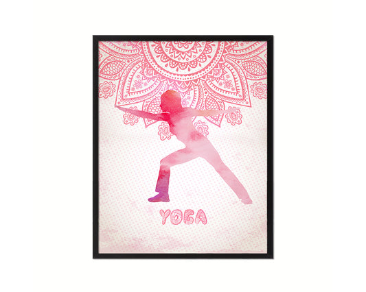 Warrior II Virabhadrasana II Yoga Wood Framed Print Wall Decor Art Gifts