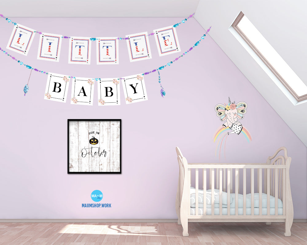 Baby Due In October Pregnancy Announcement Personalized Frame Print Wall Decor Art Gifts