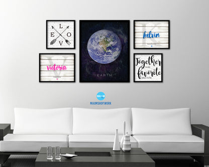 Earth Planet Prints Watercolor Solar System Framed Print Home Decor Wall Art Gifts