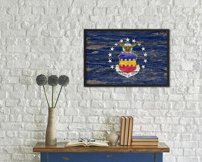 Victory by Valor Vintage Emblem Flag Wood Frame Paper Print Wall Art Decor Gifts