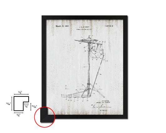 Cymbal Beating Device 1947 Music Vintage Patent Artwork Black Frame Gifts