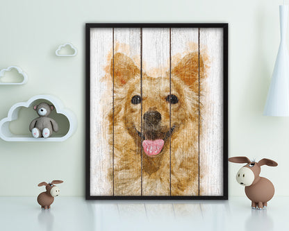 Terrier Dog Puppy Portrait Framed Print Pet Watercolor Wall Decor Art Gifts
