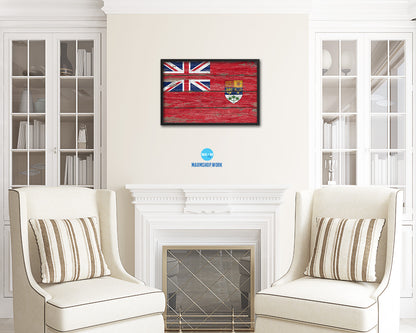 Canadian Red Ensign City Canada Country Rustic Flag Wood Framed Paper Prints Decor Wall Art Gifts