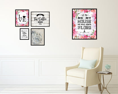 As for me & my house, we will serve the Lord Quote Wood Framed Print Home Decor Wall Art Gifts