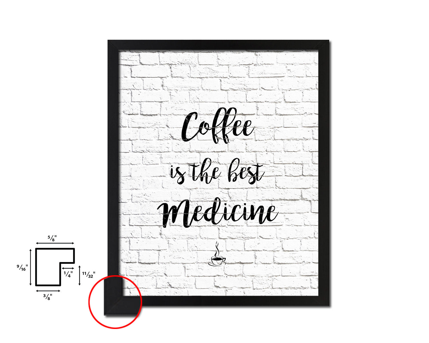Coffee is the best medicine Quote Framed Artwork Print Wall Decor Art Gifts