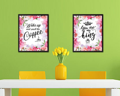 Wake up and smell the coffee Quote Framed Artwork Print Wall Decor Art Gifts