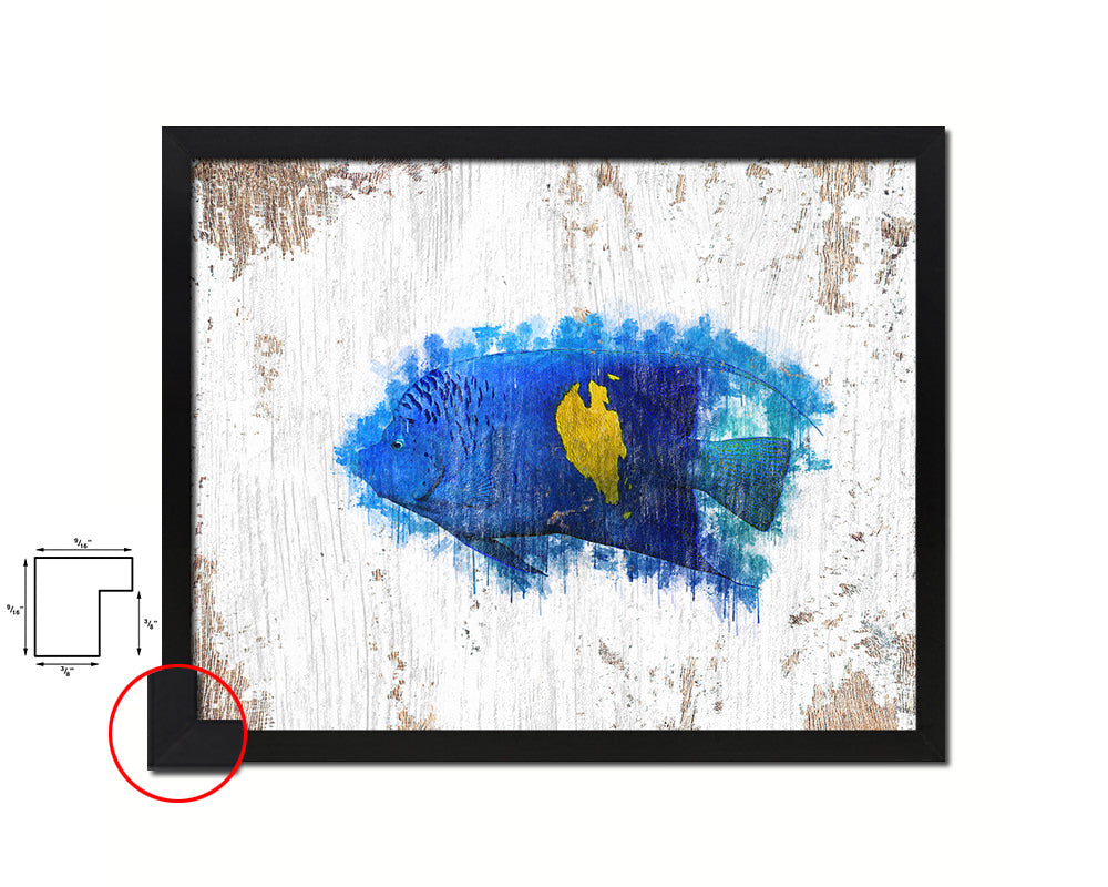 Tropical Fish Framed Print Modern Restaurant Sushi Bar Modern Watercolor Wall Art Decor