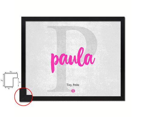 Paula Personalized Biblical Name Plate Art Framed Print Kids Baby Room Wall Decor Gifts