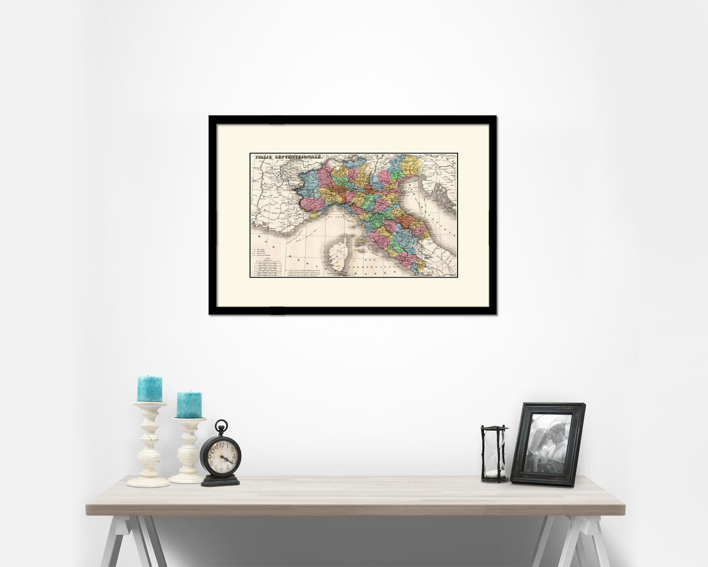 North Iitaly Old Map Framed Print Art Wall Decor Gifts