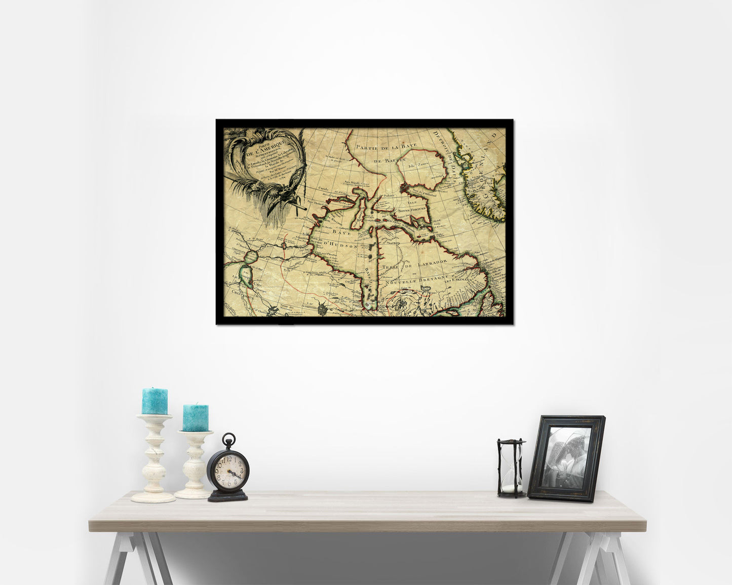 North East Canada and Greenland Historical Map Framed Print Art Wall Decor Gifts