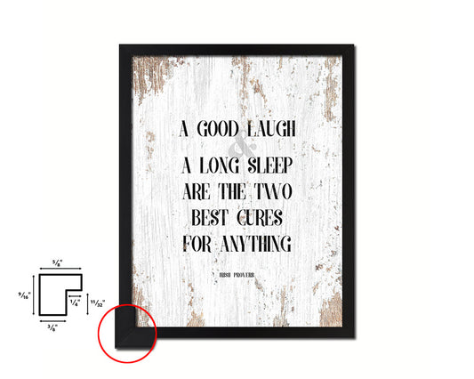A good laugh & a long sleep are the two best cures Quote Framed Print Home Decor Wall Art Gifts