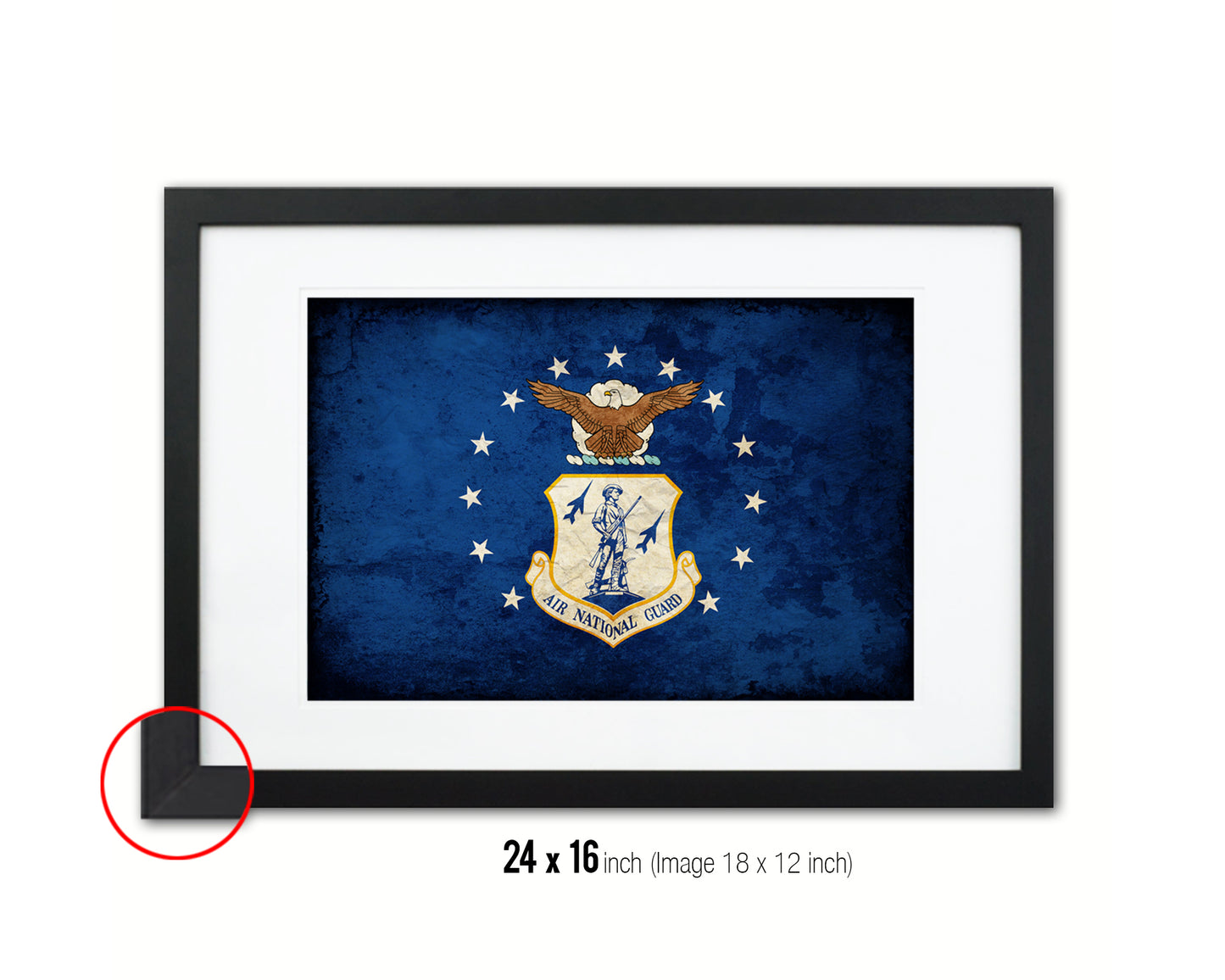US Air National Guard Vintage Military Flag Framed Print Sign Decor Wall Art Gifts