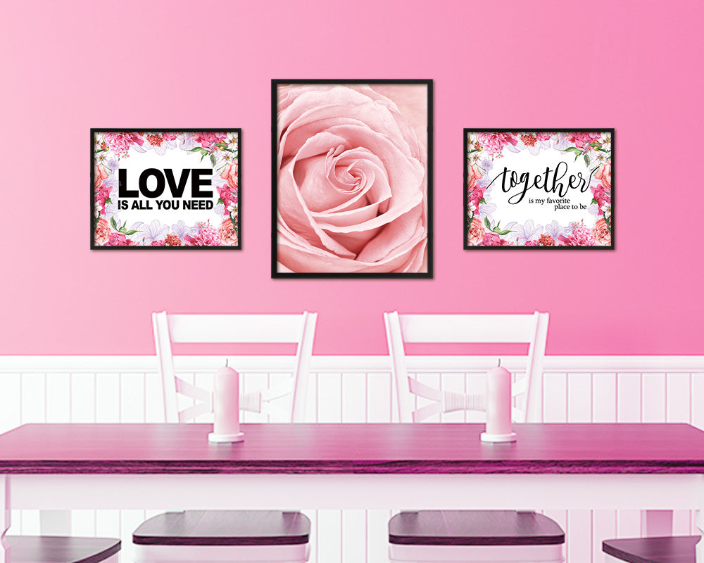 Rose Pink Flower Wood Framed Paper Print Wall Decor Art Gifts