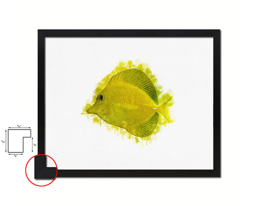 Tropical Fish Framed Print Modern Restaurant Sushi Bar Modern Watercolor Wall Art Decor