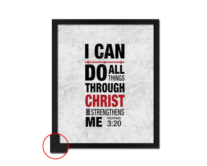 I can do all things through Christ who strengthens me, Philippians 3:20 Bible Scripture Verse Framed