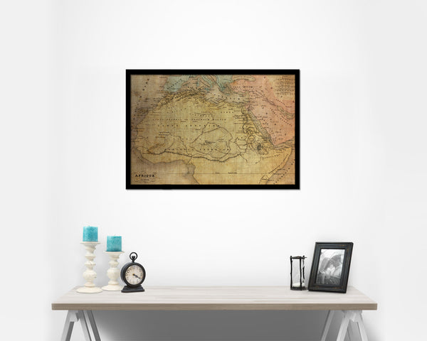 Africa Vintage Map Framed Print Art Wall Decor Gifts