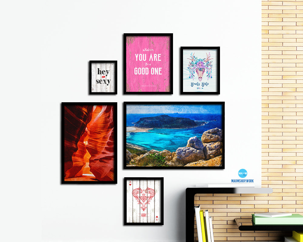 Balos Bay in Crete Island Greek Islands Landscape Painting Print Art Frame Home Wall Decor Gifts