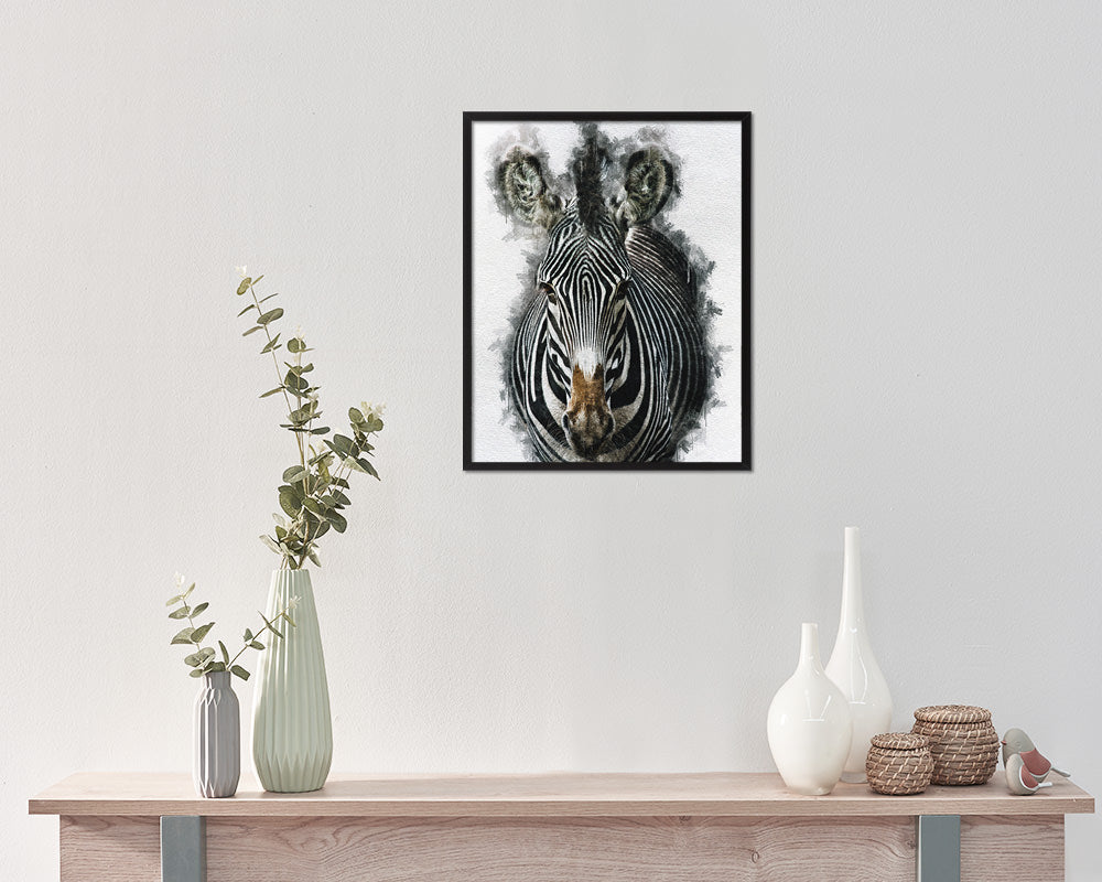 Zebra Animal Painting Print Framed Art Home Wall Decor Gifts